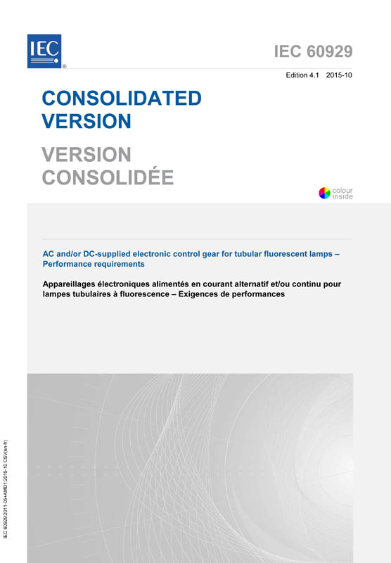 Cover IEC 60929:2011+AMD1:2015 CSV (Consolidated Version)